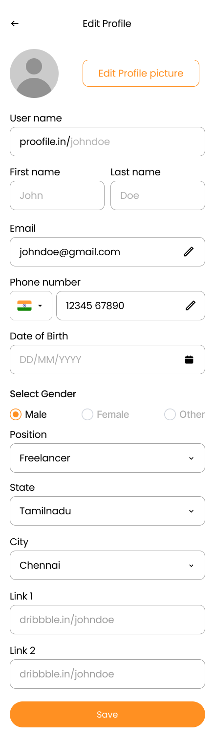 Edit Profile