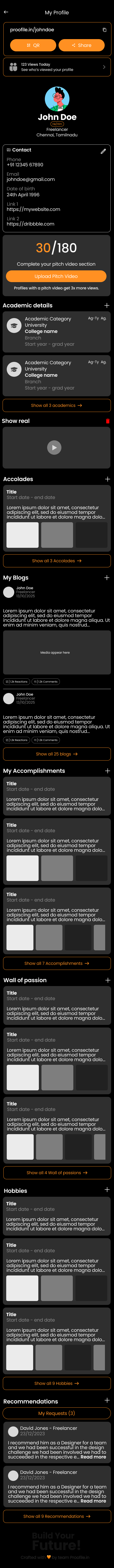 Profile Page Dark Mode